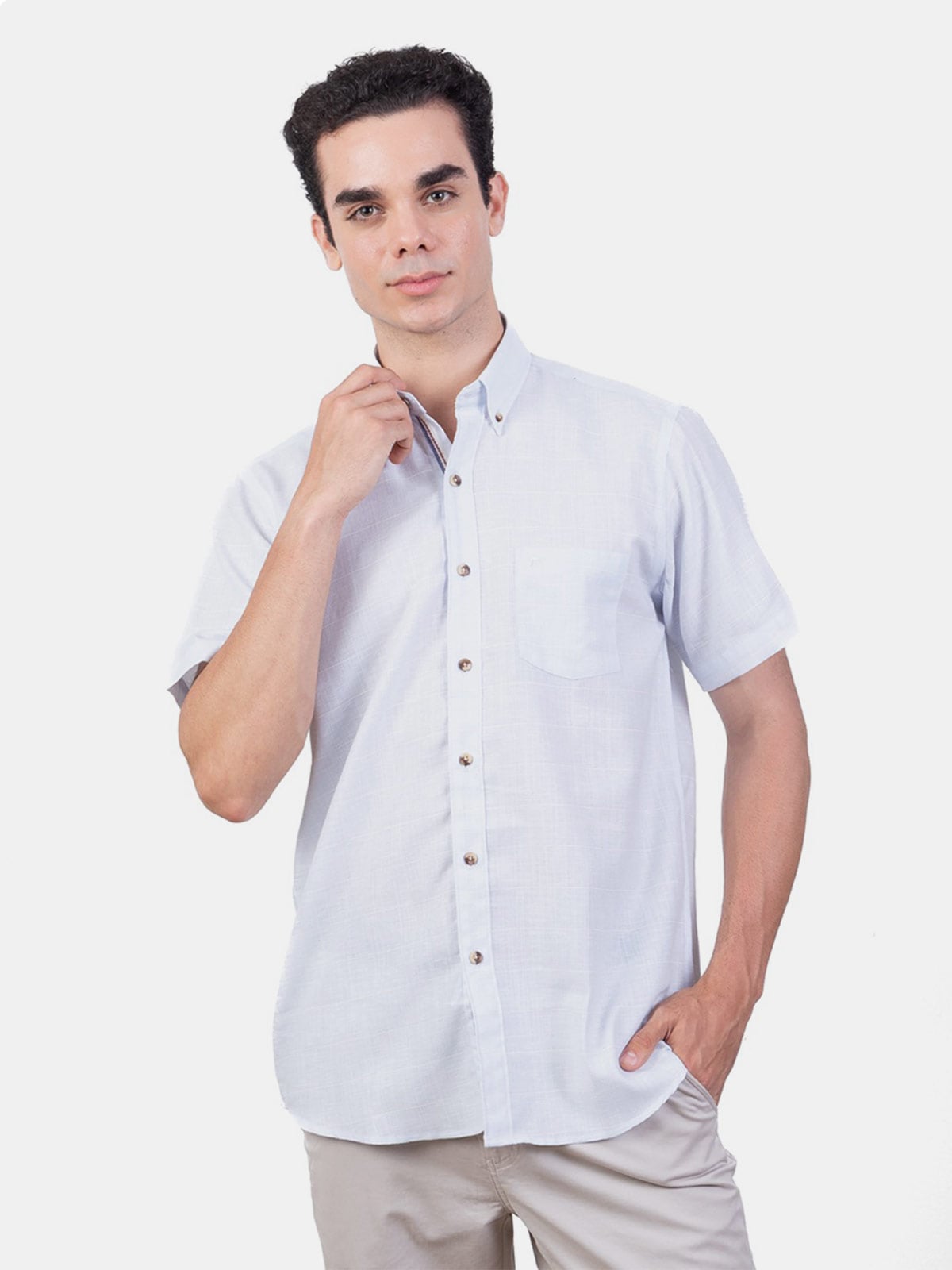 CAMISA MANGA CORTA LINO HOMBRE PIERRE CARDIN - 1