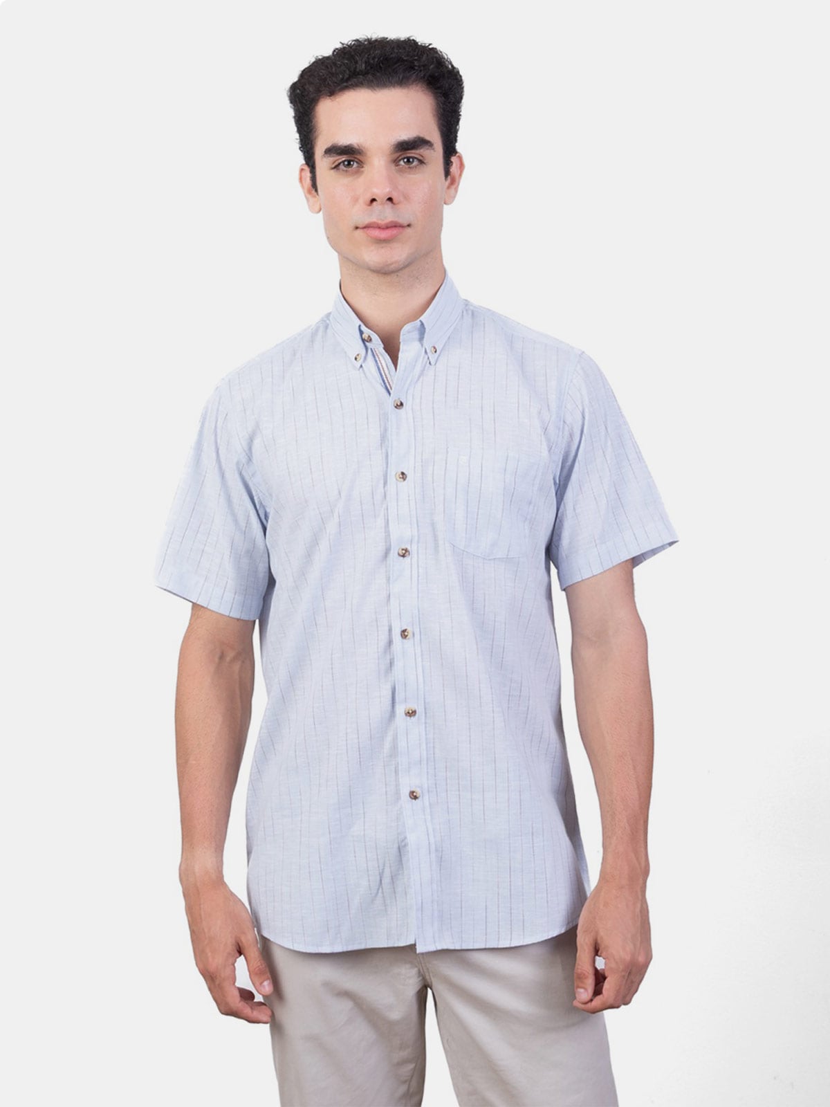 CAMISA MANGA CORTA HOMBRE PIERRE CARDIN LINEN COLLECTION PC-62409CA - 1