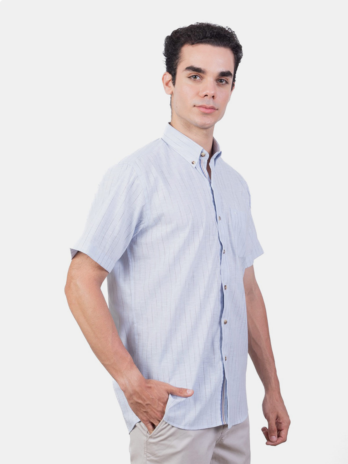 CAMISA MANGA CORTA HOMBRE PIERRE CARDIN LINEN COLLECTION PC-62409CA - 3
