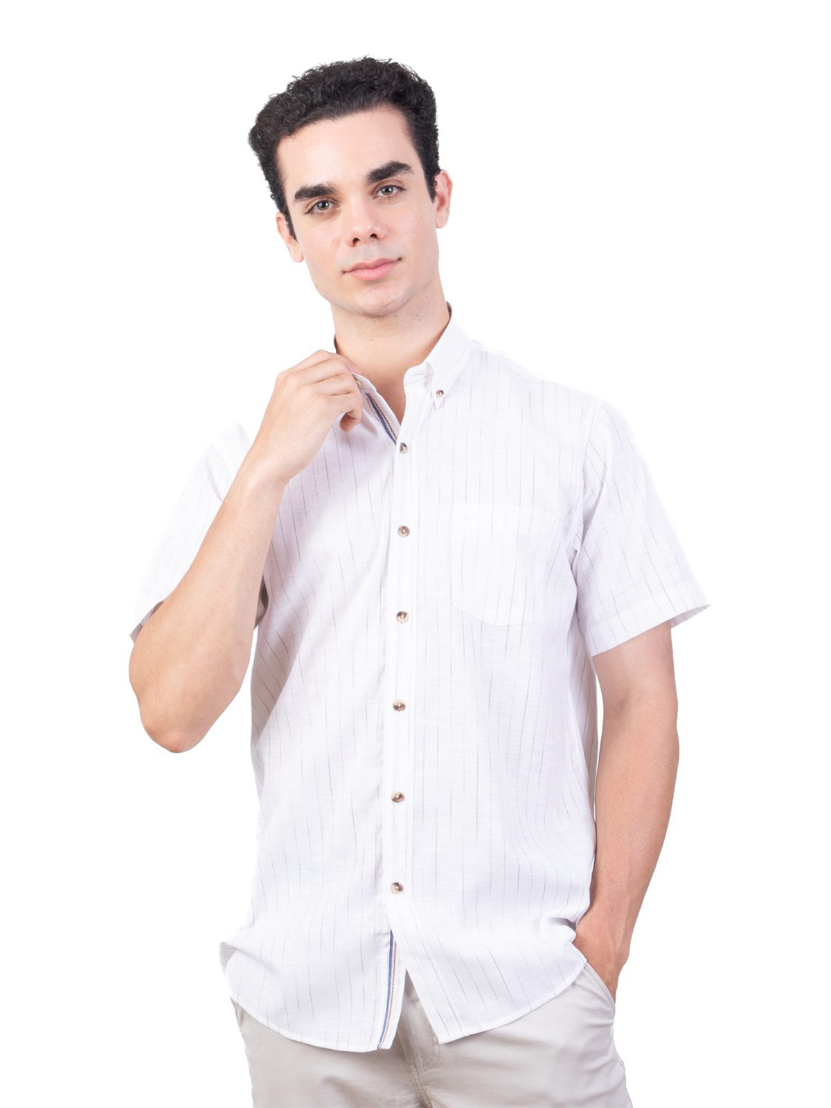 CAMISA MANGA CORTA HOMBRE PIERRE CARDIN LINEN COLLECTION PC-62409CA - 1