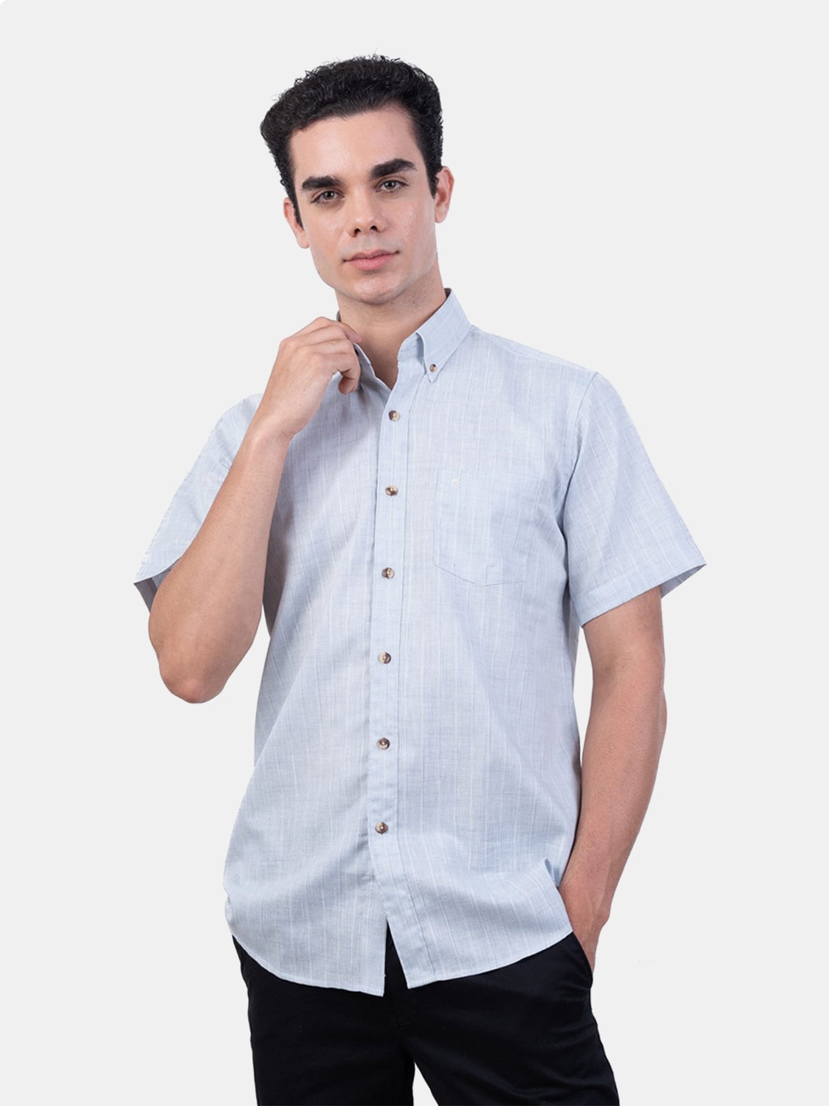 CAMISA MANGA CORTA HOMBRE PIERRE CARDIN LINEN COLLECTION PC-62418CA - 1