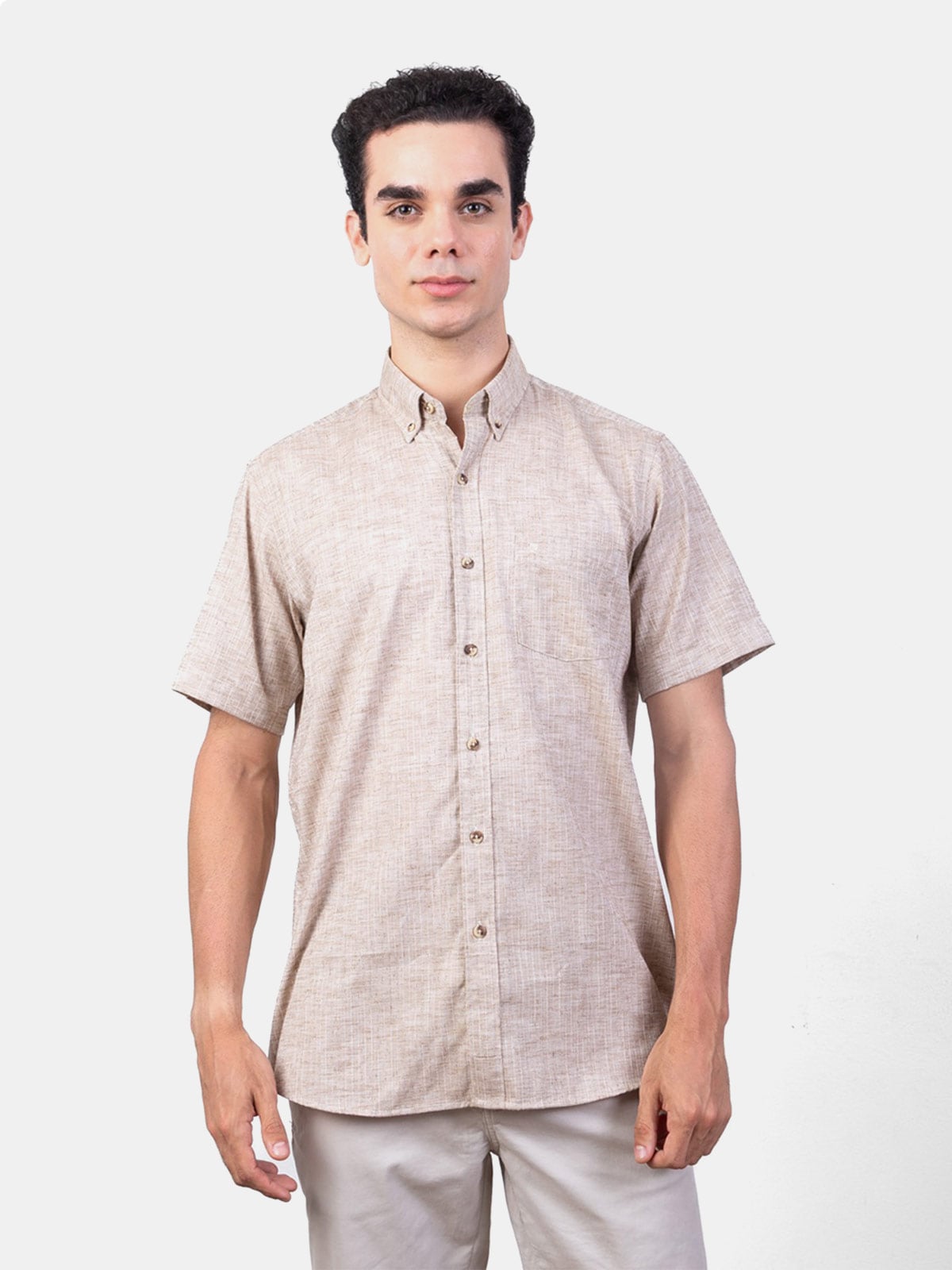 CAMISA MANGA CORTA HOMBRE PIERRE CARDIN LINEN COLLECTION PC-62419CA - 1