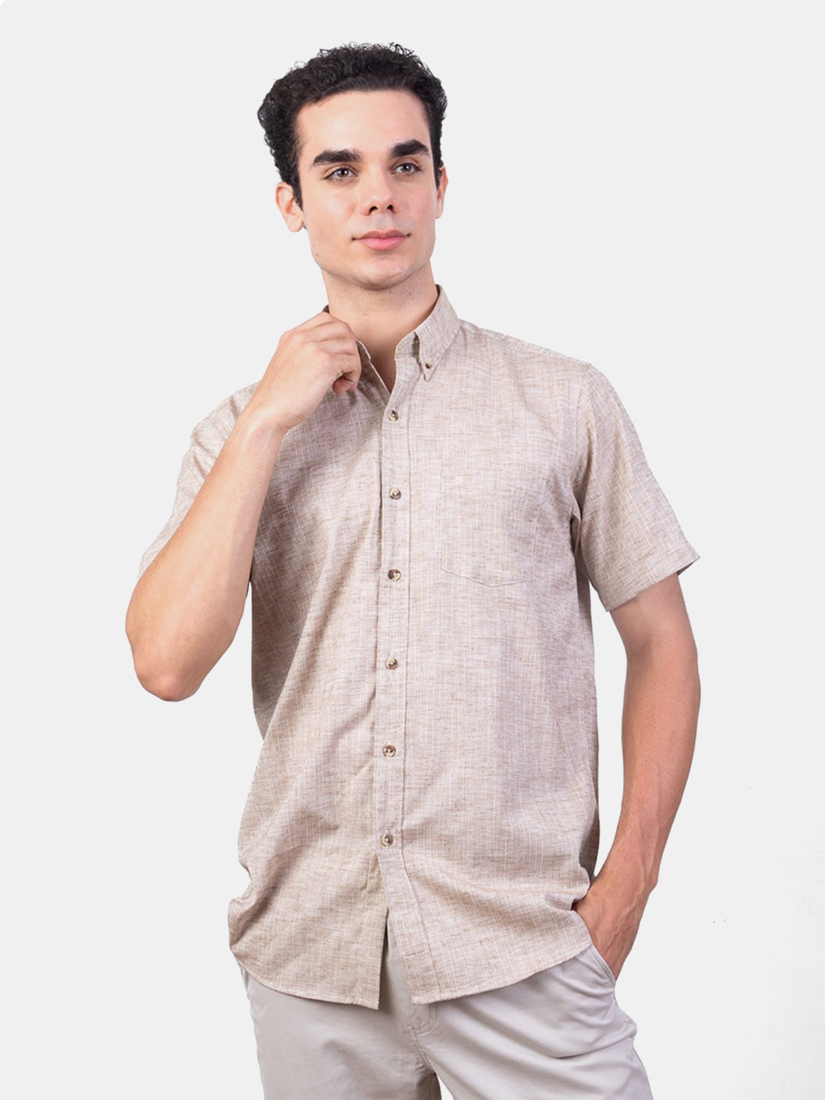 CAMISA MANGA CORTA HOMBRE PIERRE CARDIN LINEN COLLECTION PC-62419CA - 3