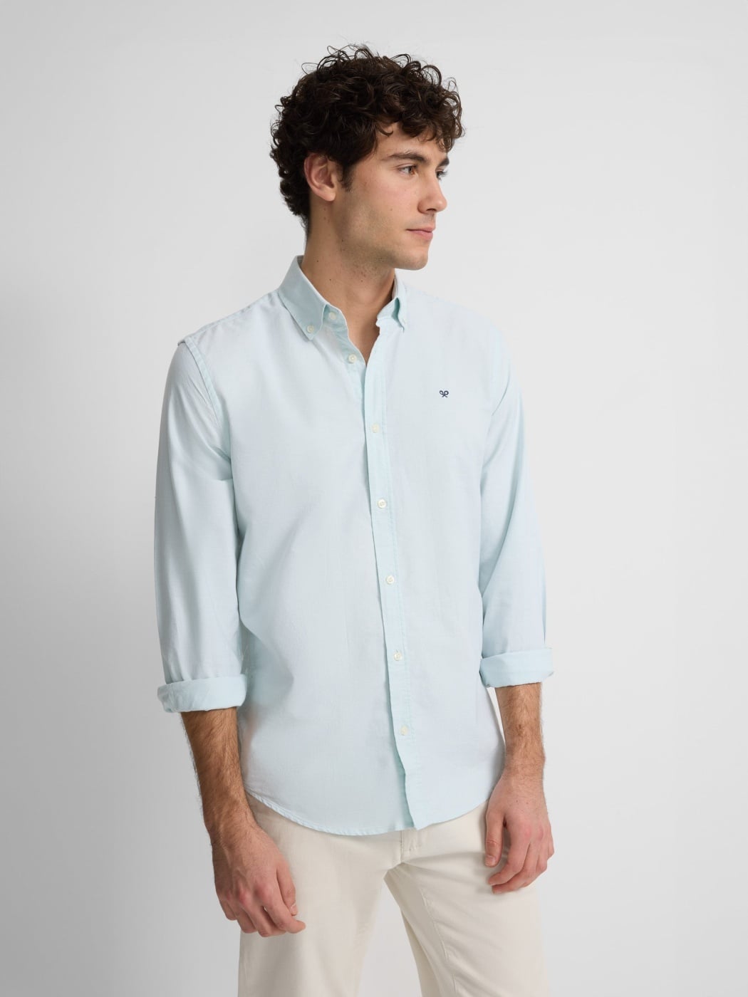 CAMISA SPORT MANGA LARGA ALGODÓN SILBON OXFORD LISA - 1