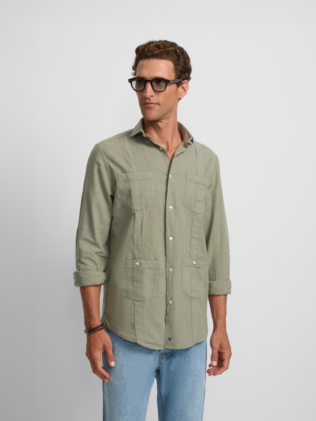 CAMISA MANGA LARGA ALGODÓN SILBON GUAYABERA SPORT SOFT - 1