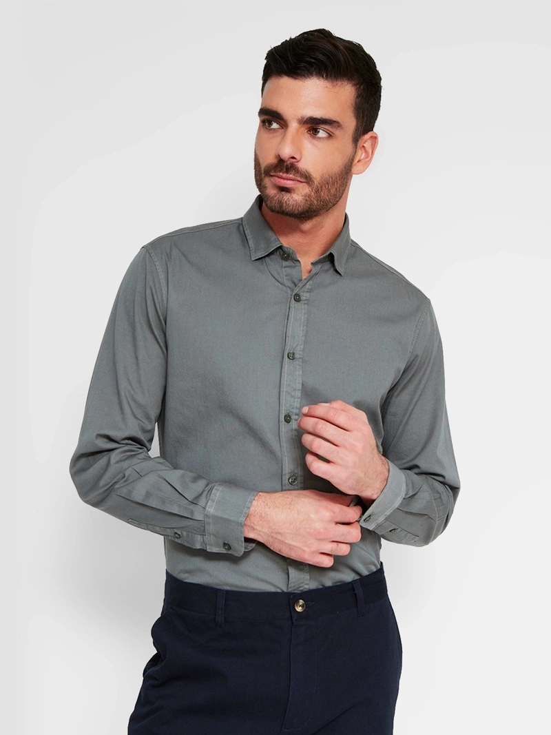 CAMISA MANGA LARGA ALGODÓN HOMBRE CACHAREL - 1