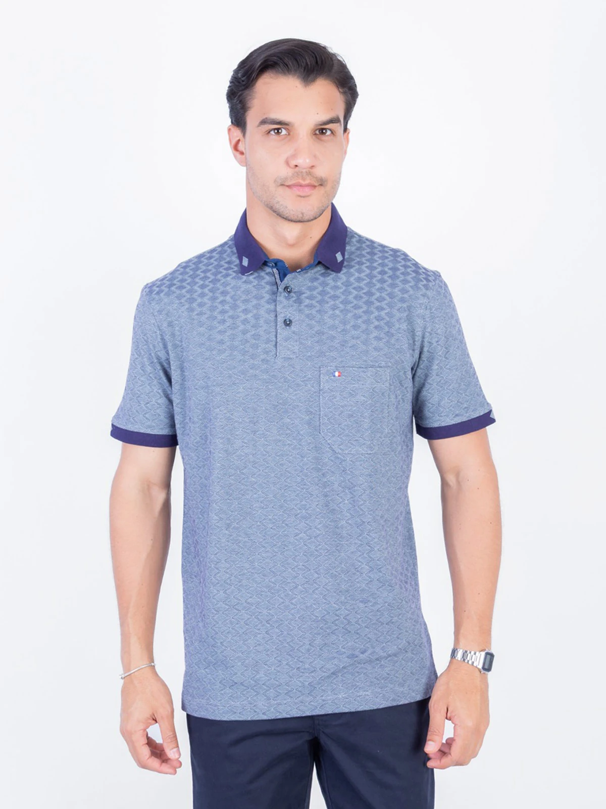 POLO MANGA CORTA HOMBRE PIERRE CARDIN JACQUARD - 1