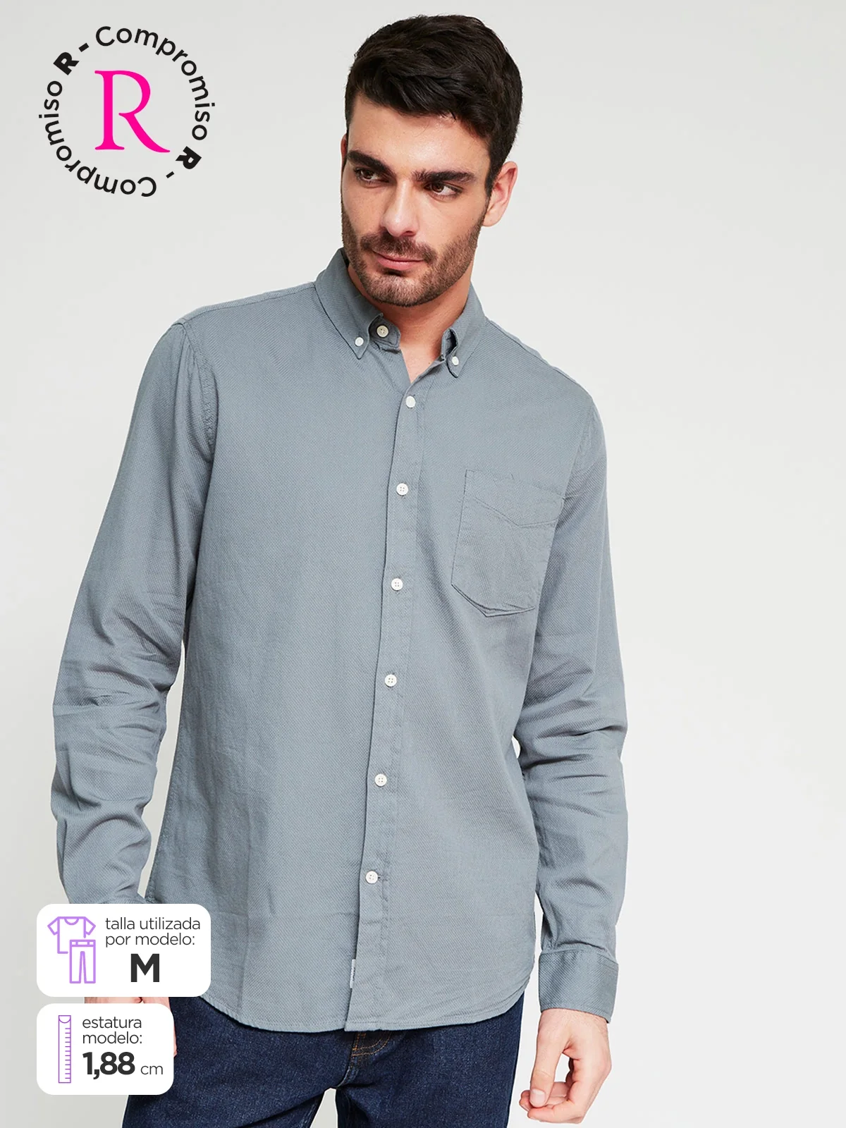 CAMISA MANGA LARGA ALGODÓN HOMBRE NAVIGATA - 1