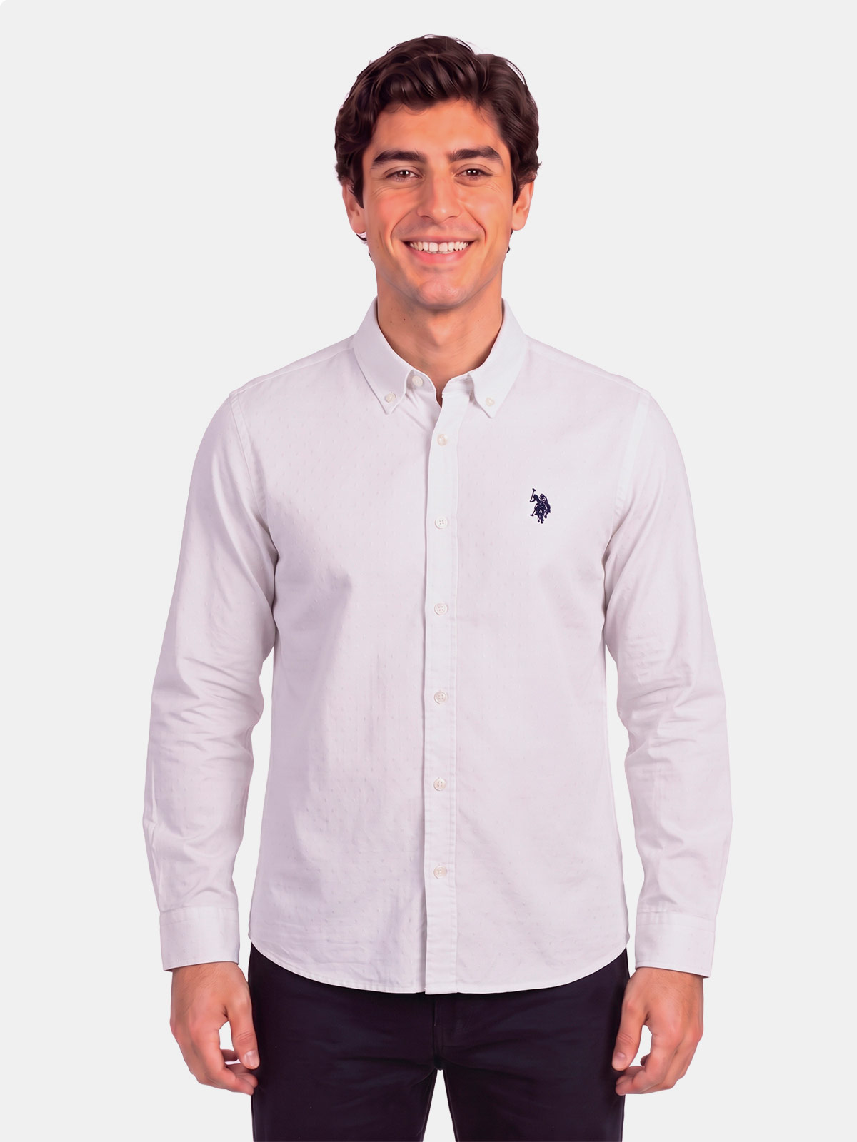 CAMISA ALGODÓN MANGA LARGA HOMBRE US POLO - 1