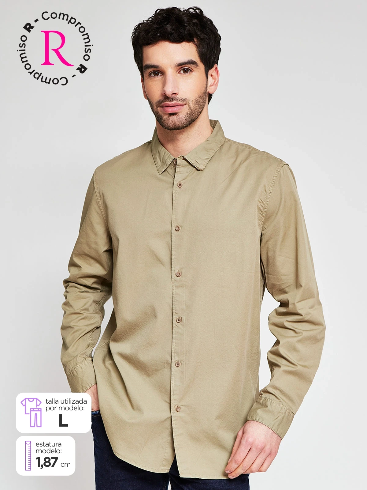 CAMISA MANGA LARGA ALGODÓN HOMBRE MARQUIS - 1