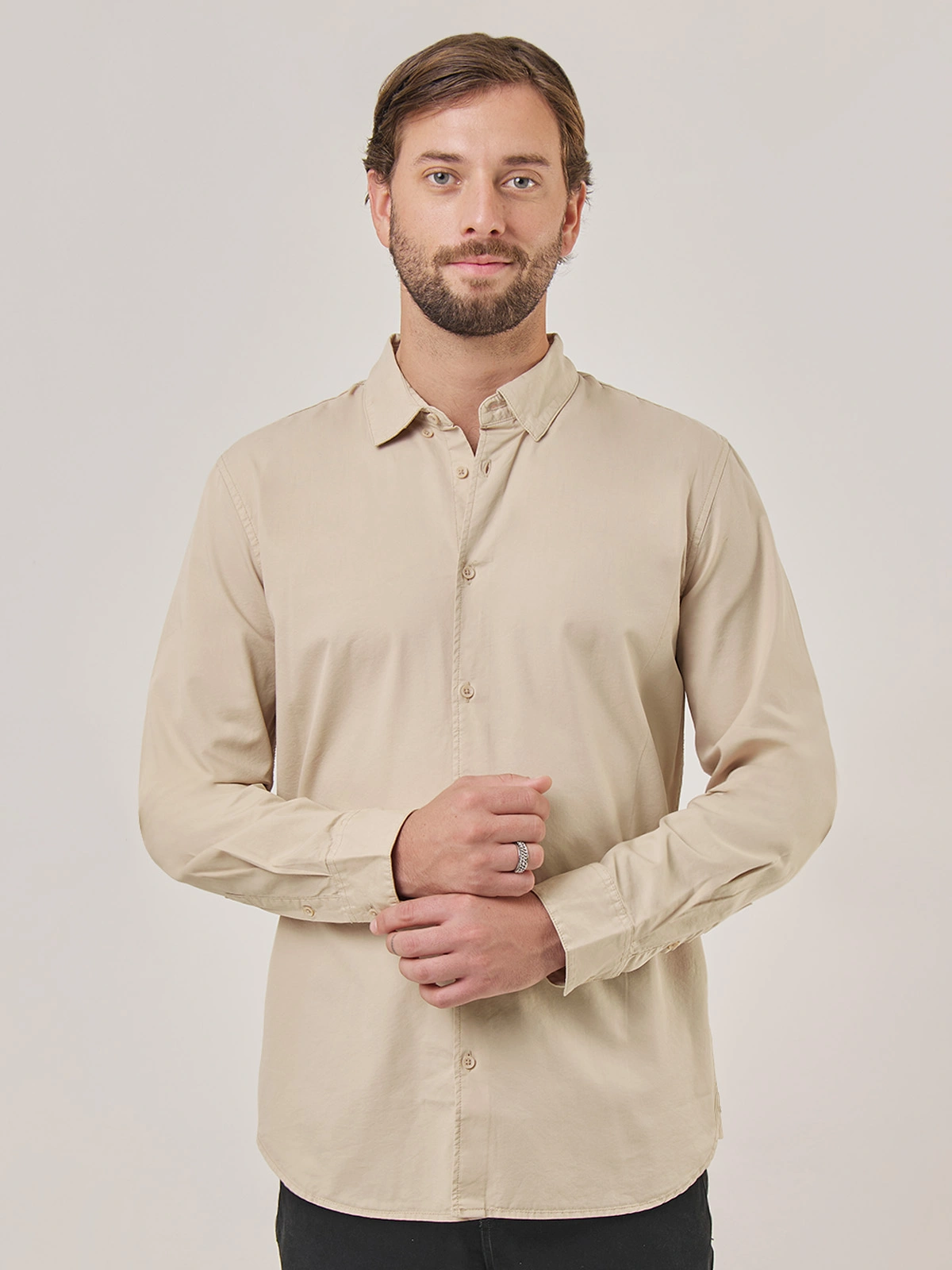 CAMISA MANGA LARGA ALGODÓN HOMBRE MARQUIS - 1