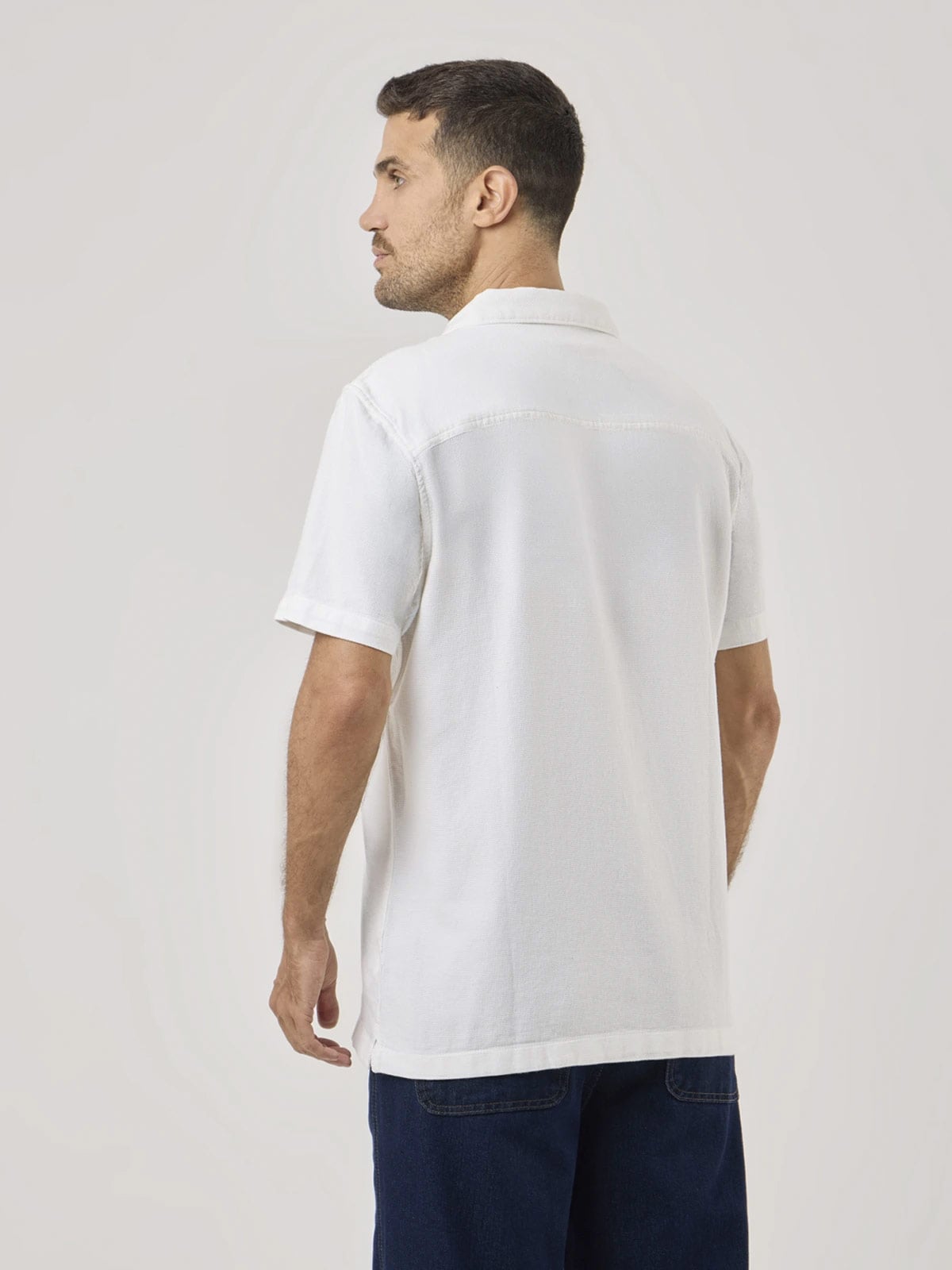 CAMISA MANGA CORTA ALGODÓN HOMBRE NAVIGATA BLANCO - 2