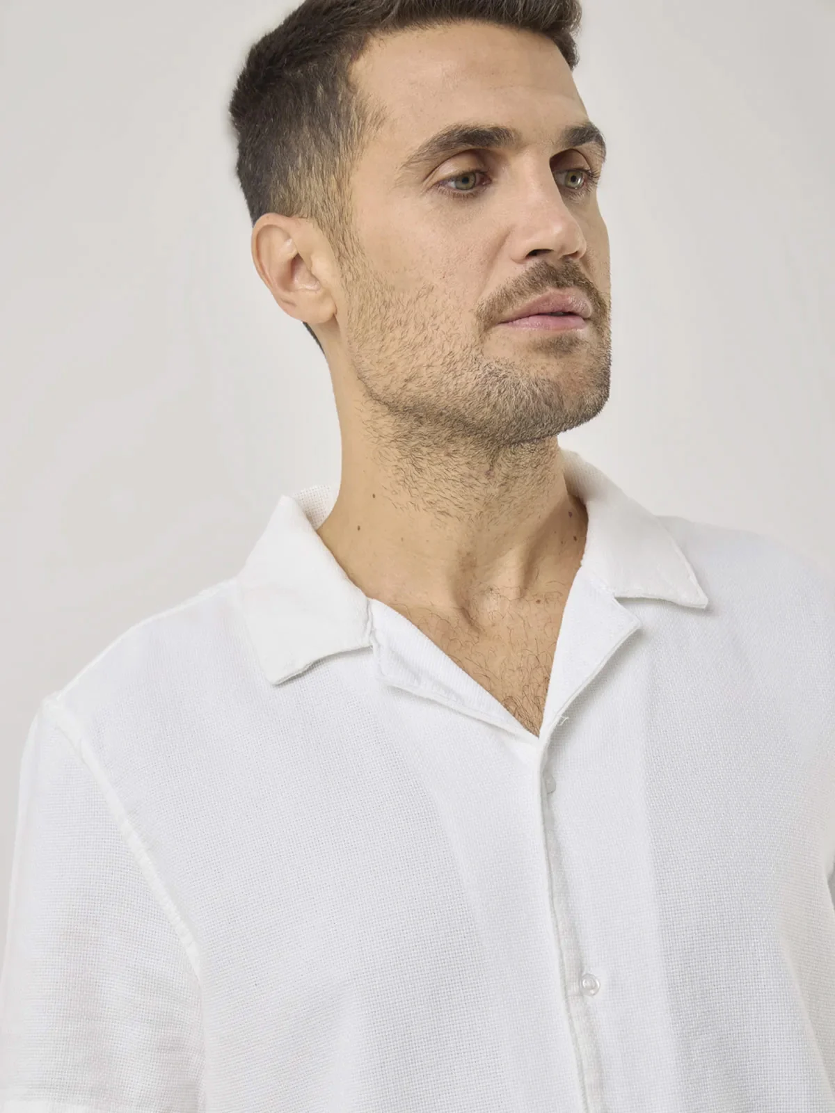 CAMISA MANGA CORTA ALGODÓN HOMBRE NAVIGATA BLANCO - 3