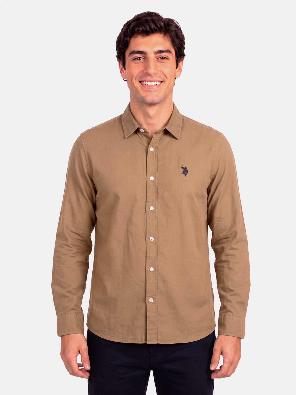 CAMISA ALGODÓN MANGA LARGA HOMBRE US POLO - 1