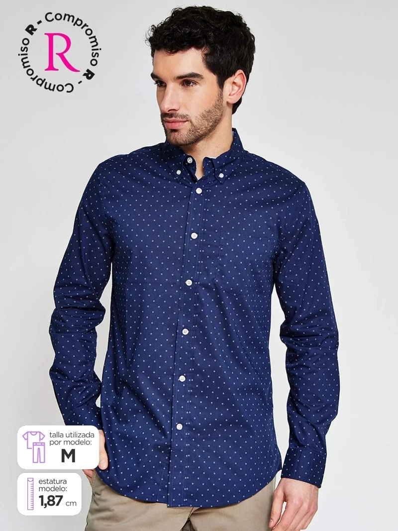 CAMISA MANGA LARGA ALGODÓN HOMBRE KENNETH STEVENS - 1