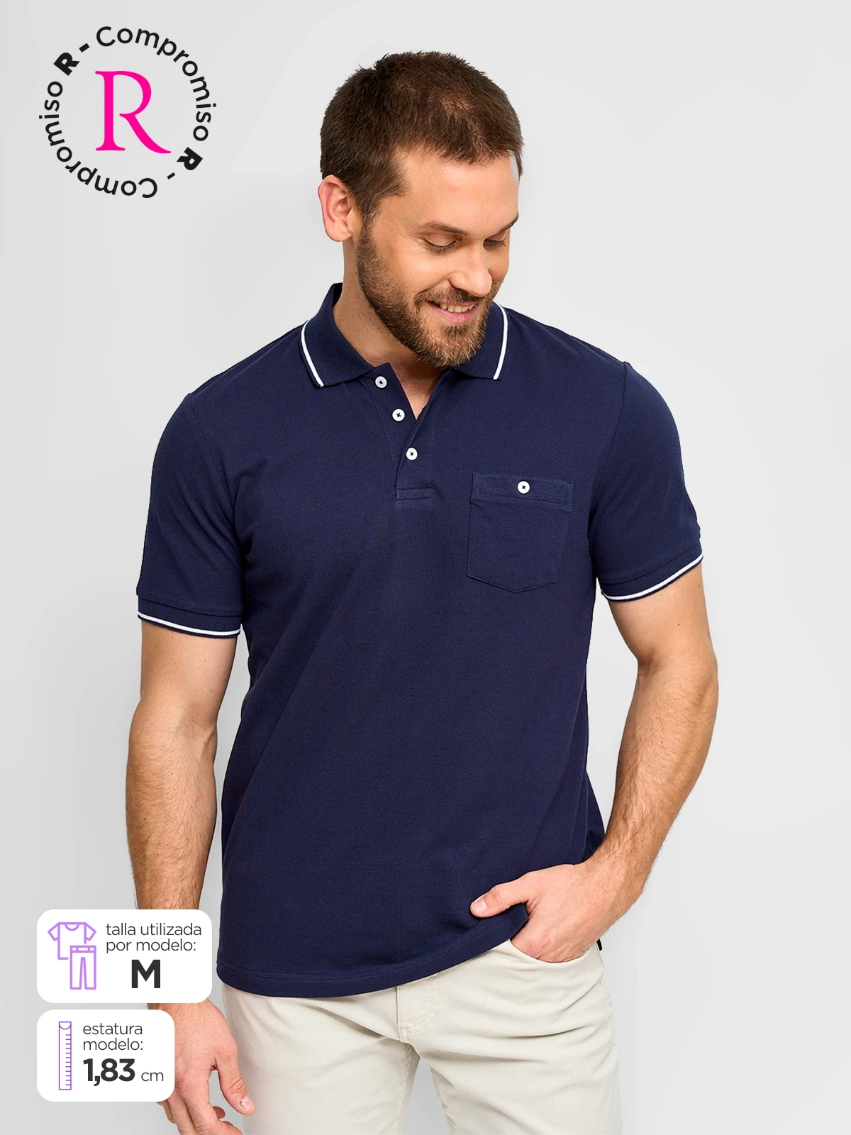 POLO MANGA CORTA ALGODÓN HOMBRE KENNETH STEVENS - 1