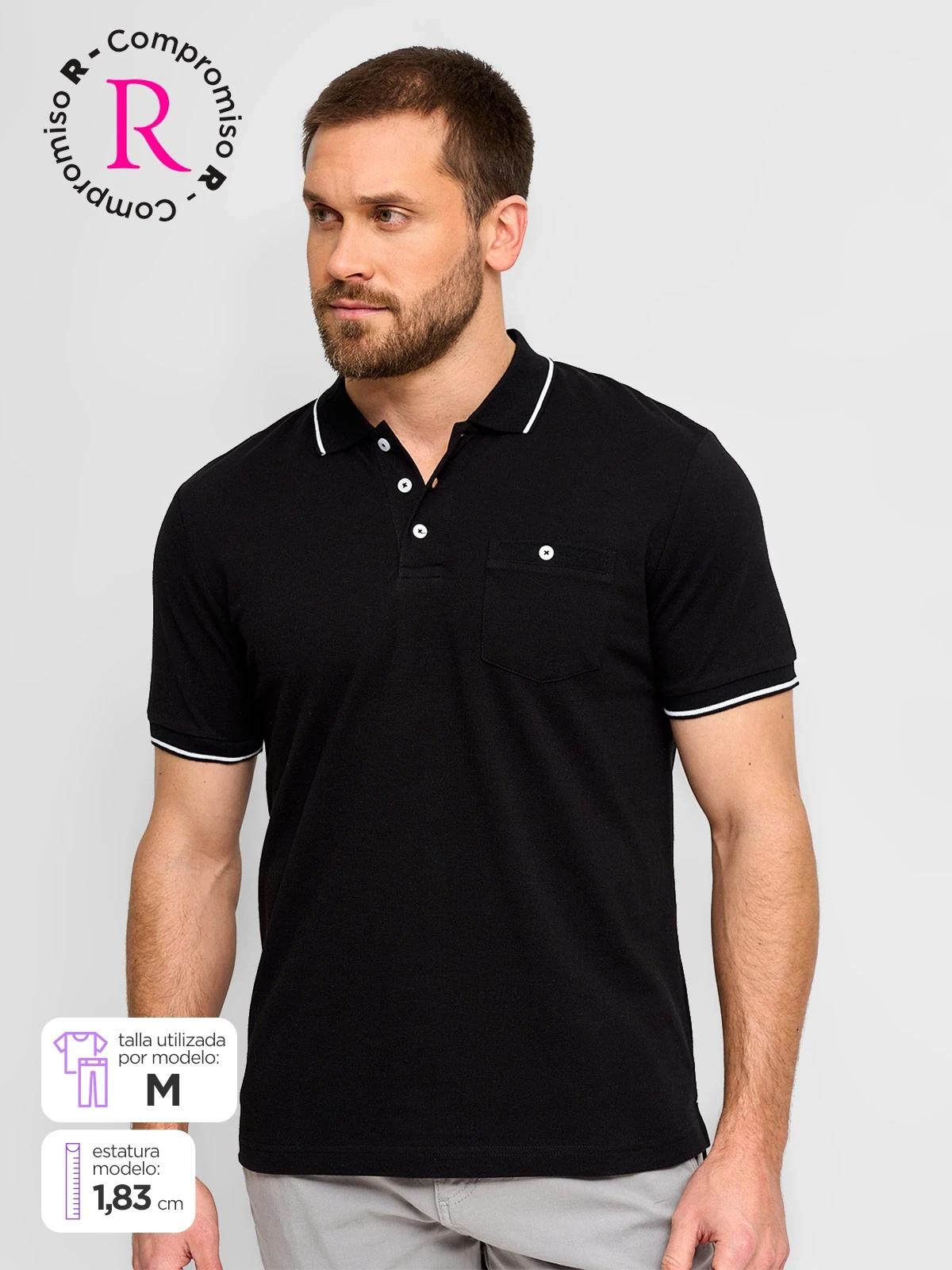 POLO MANGA CORTA ALGODÓN HOMBRE KENNETH STEVENS - 1
