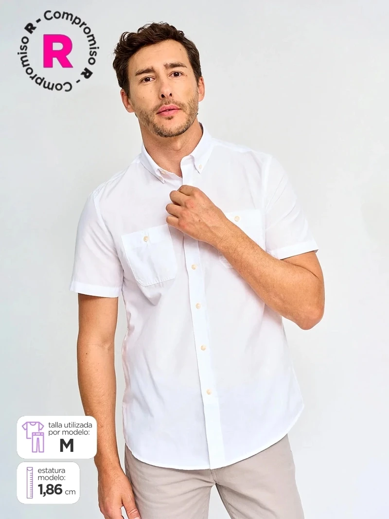 CAMISA MANGA CORTA ALGODÓN HOMBRE KENNETH STEVENS - 1