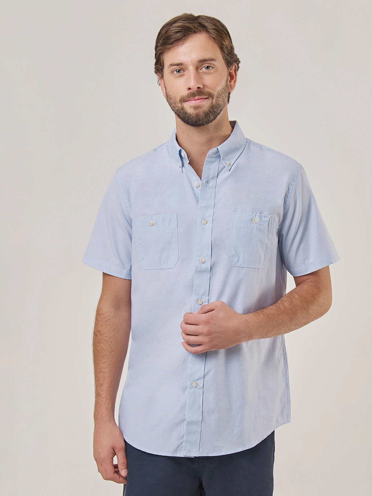 CAMISA MANGA CORTA ALGODÓN HOMBRE KENNETH STEVENS - 1