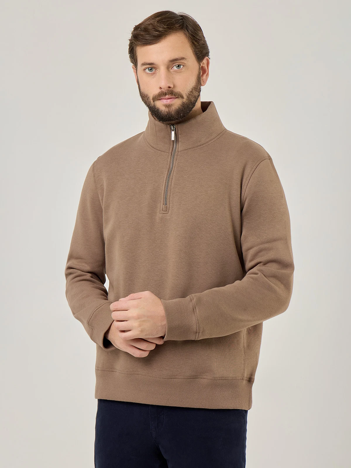 POLERA ALGODÓN HOMBRE KENNETH STEVENS HALF ZIPPER - 1