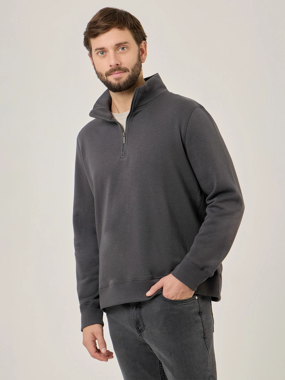 POLERA ALGODÓN HOMBRE KENNETH STEVENS HALF ZIPPER - 3