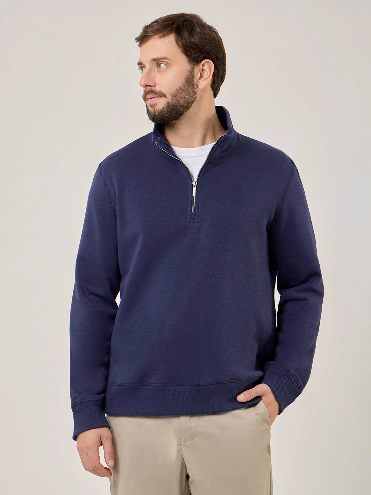 POLERA ALGODÓN HOMBRE KENNETH STEVENS HALF ZIPPER - 1