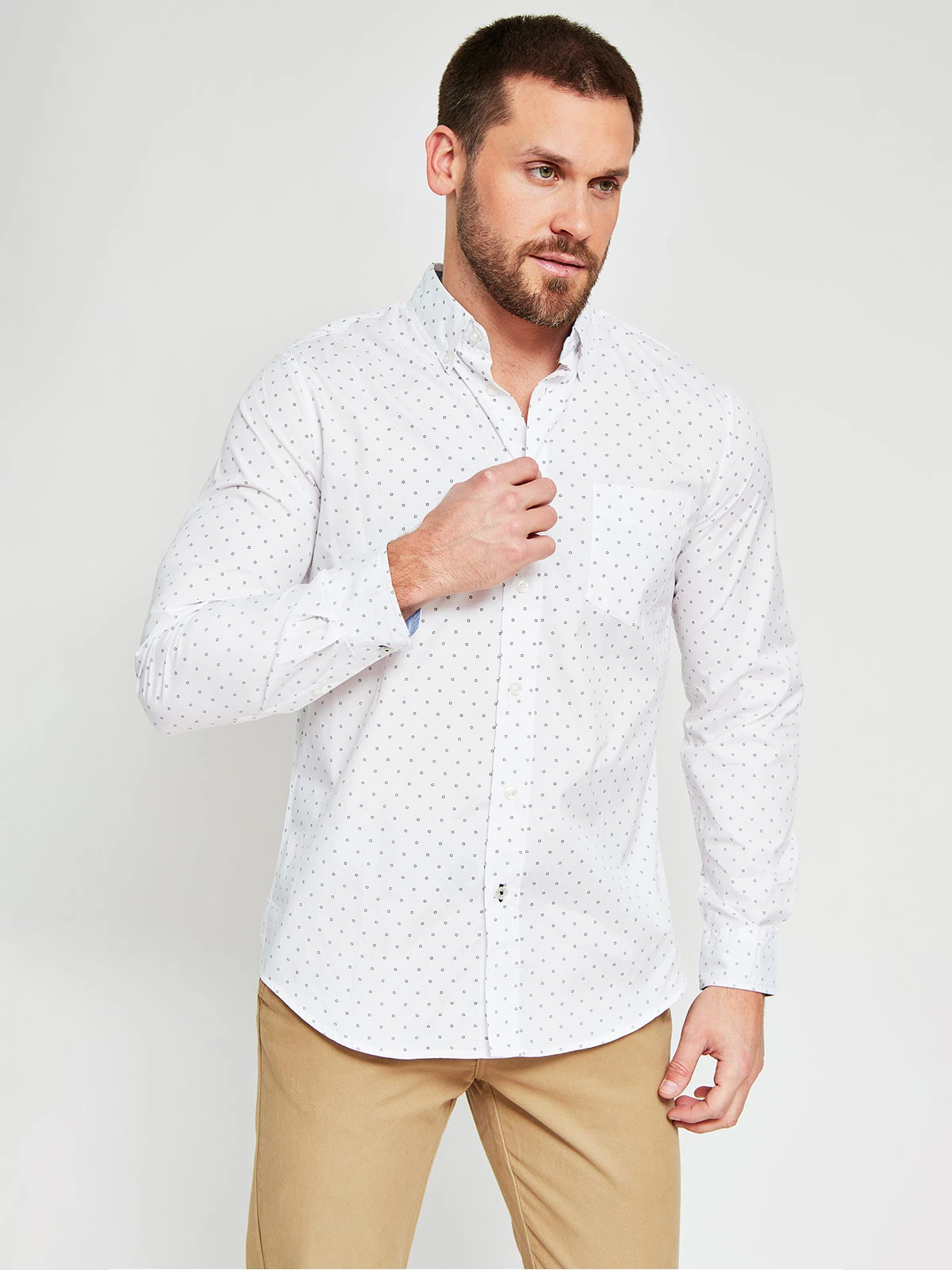 CAMISA MANGA LARGA ALGODÓN HOMBRE KENNETH STEVENS - 1