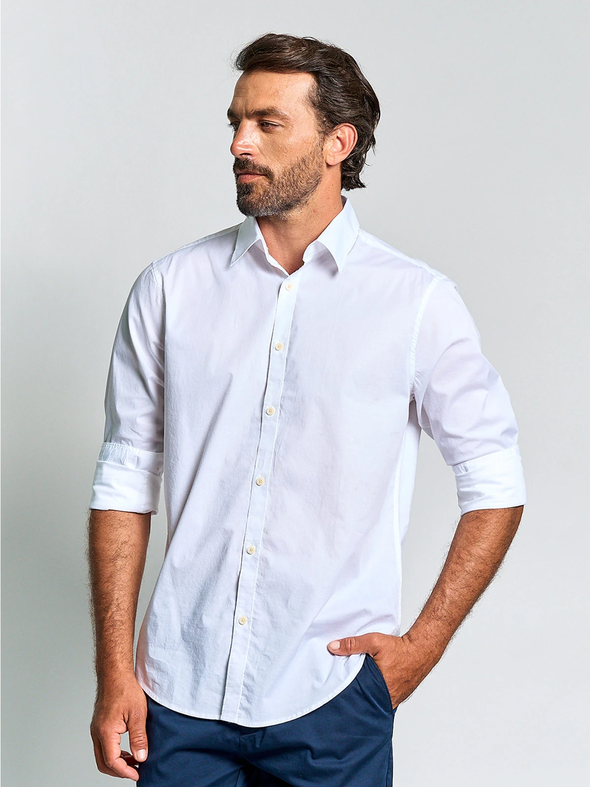 CAMISA MANGA LARGA ALGODÓN HOMBRE SPAVALDI - 1