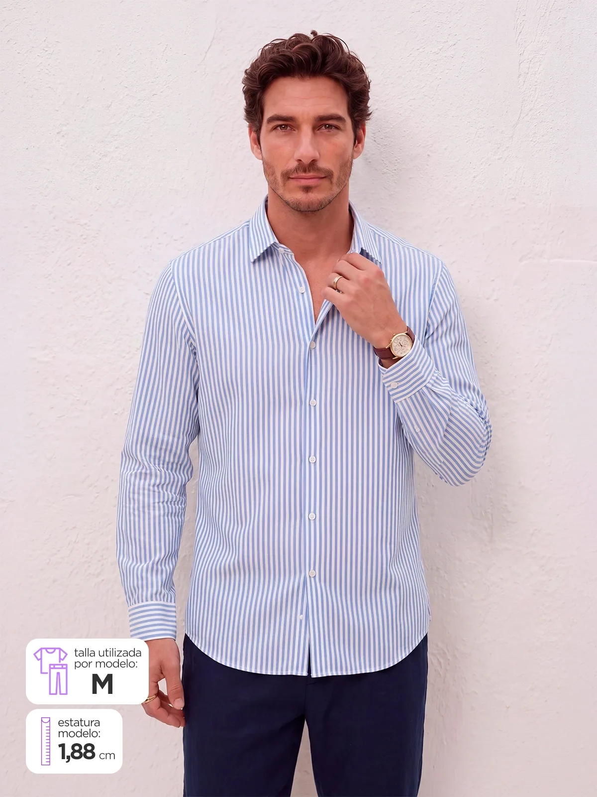 CAMISA MANGA LARGA ALGODÓN HOMBRE SPAVALDI - 1