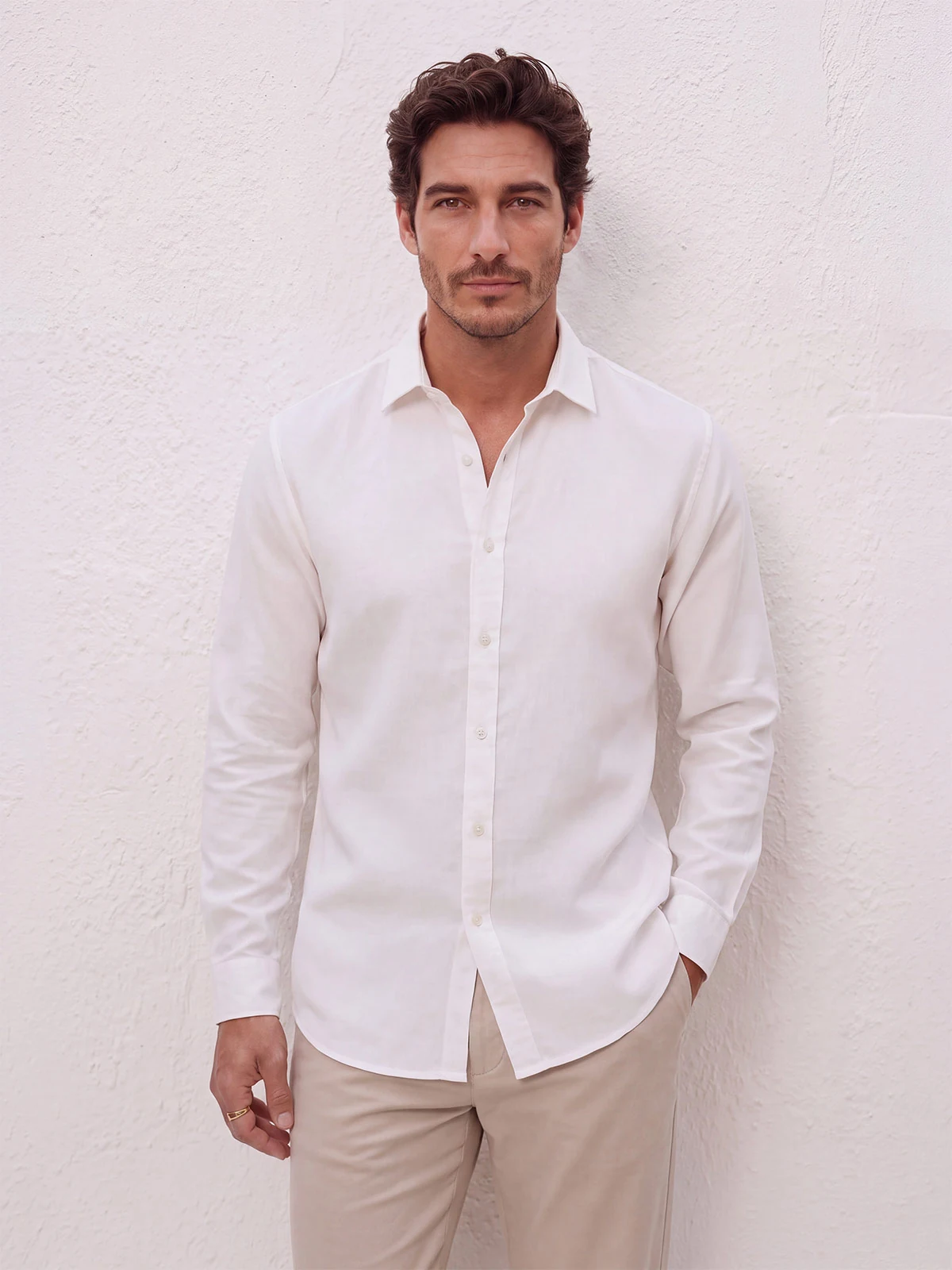 CAMISA MANGA LARGA ALGODÓN HOMBRE SPAVALDI - 1