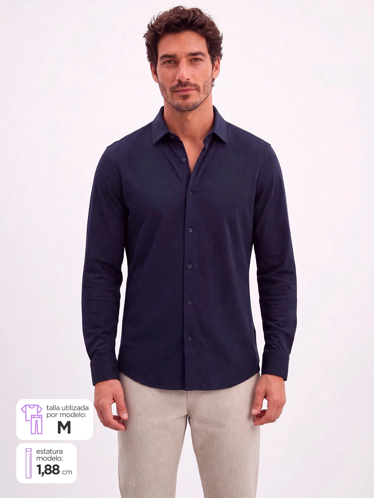 CAMISA MANGA LARGA ALGODÓN HOMBRE SPAVALDI - 1