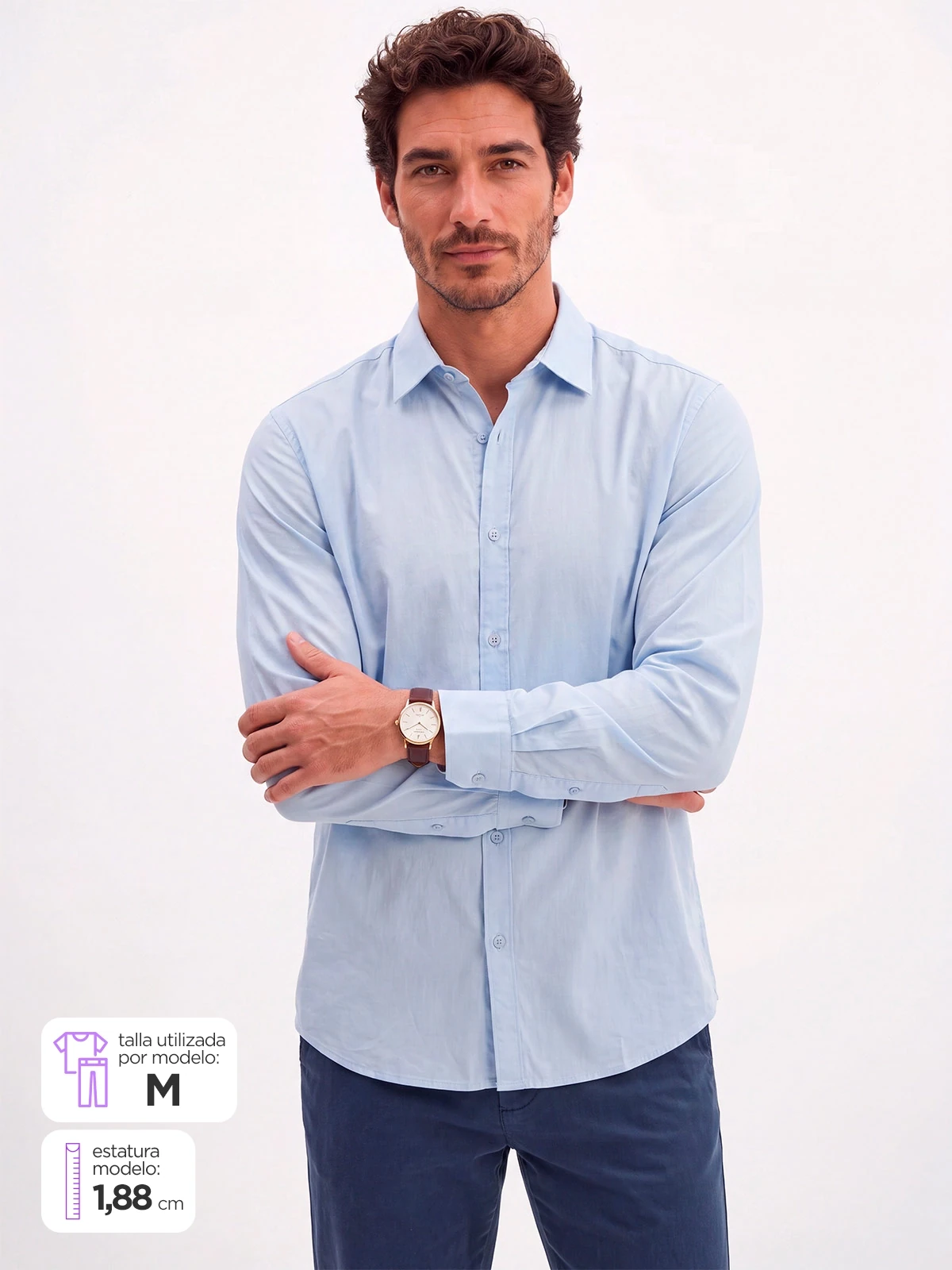 CAMISA MANGA LARGA ALGODÓN HOMBRE SPAVALDI - 1