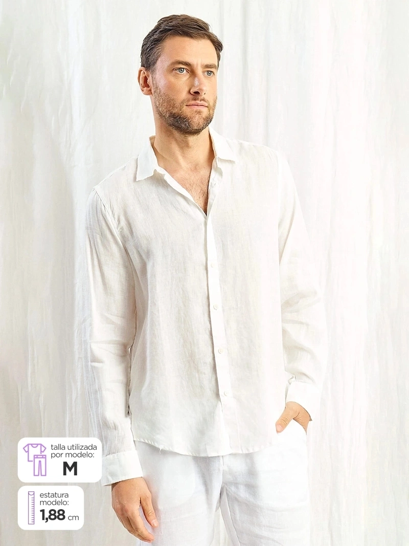 CAMISA MANGA LARGA LINO HOMBRE SPAVALDI - 3