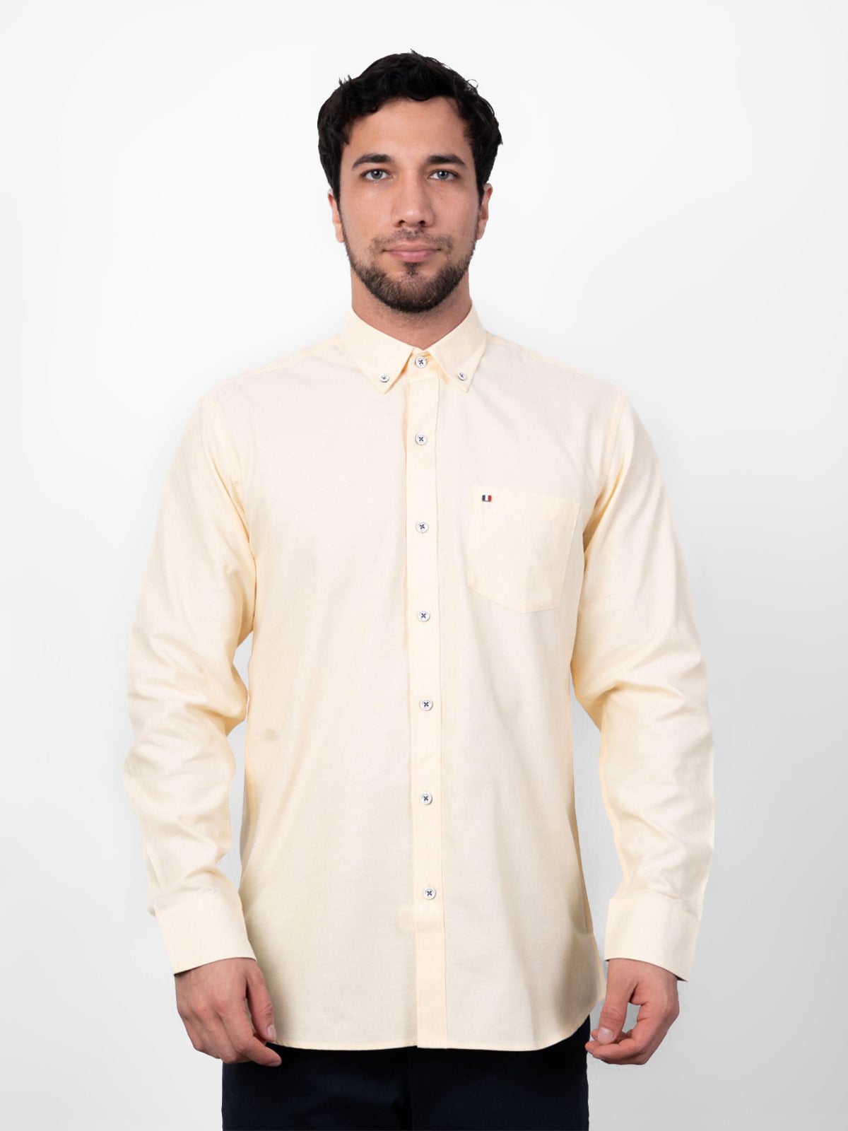 CAMISA MANGA LARGA HOMBRE PIERRE CARDIN OXFORD COLOR ENTERO PC-63677CAA - 1