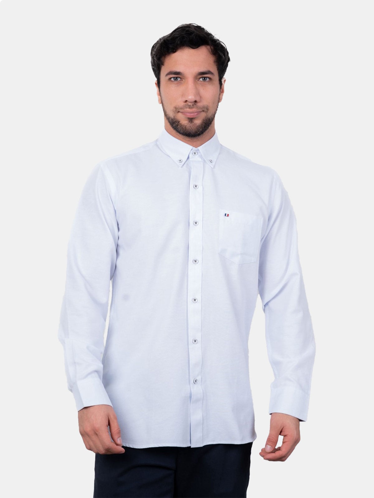 CAMISA MANGA LARGA HOMBRE PIERRE CARDIN OXFORD COLOR ENTERO PC-63677CAA - 1