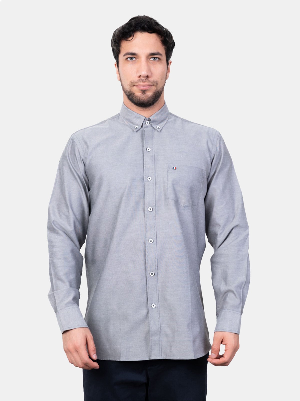 CAMISA MANGA LARGA HOMBRE PIERRE CARDIN OXFORD COLOR ENTERO PC-63677CAA - 1