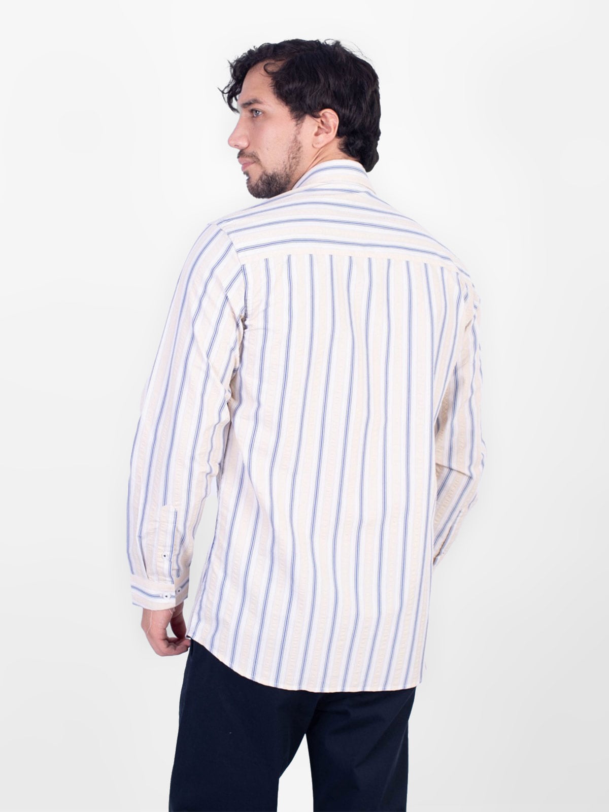 CAMISA MANGA LARGA HOMBRE PIERRE CARDIN SEERSUCKER ETQ PC-63651CAA - 2