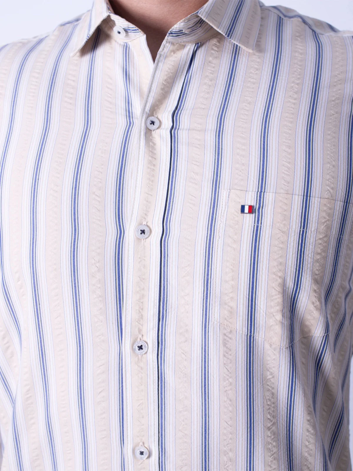 CAMISA MANGA LARGA HOMBRE PIERRE CARDIN SEERSUCKER ETQ PC-63651CAA - 3