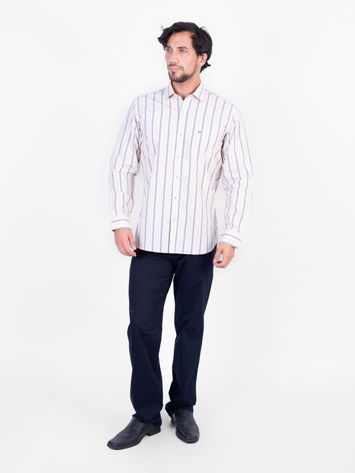 CAMISA MANGA LARGA HOMBRE PIERRE CARDIN SEERSUCKER ETQ PC-63651CAA - 4