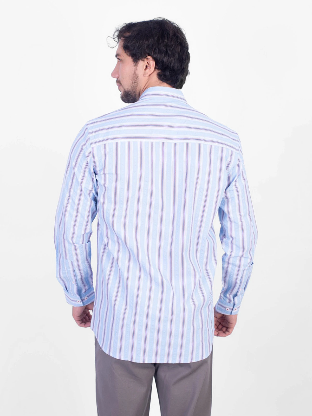 CAMISA MANGA LARGA HOMBRE PIERRE CARDIN SEERSUCKER ETQ PC-63651CAA - 2