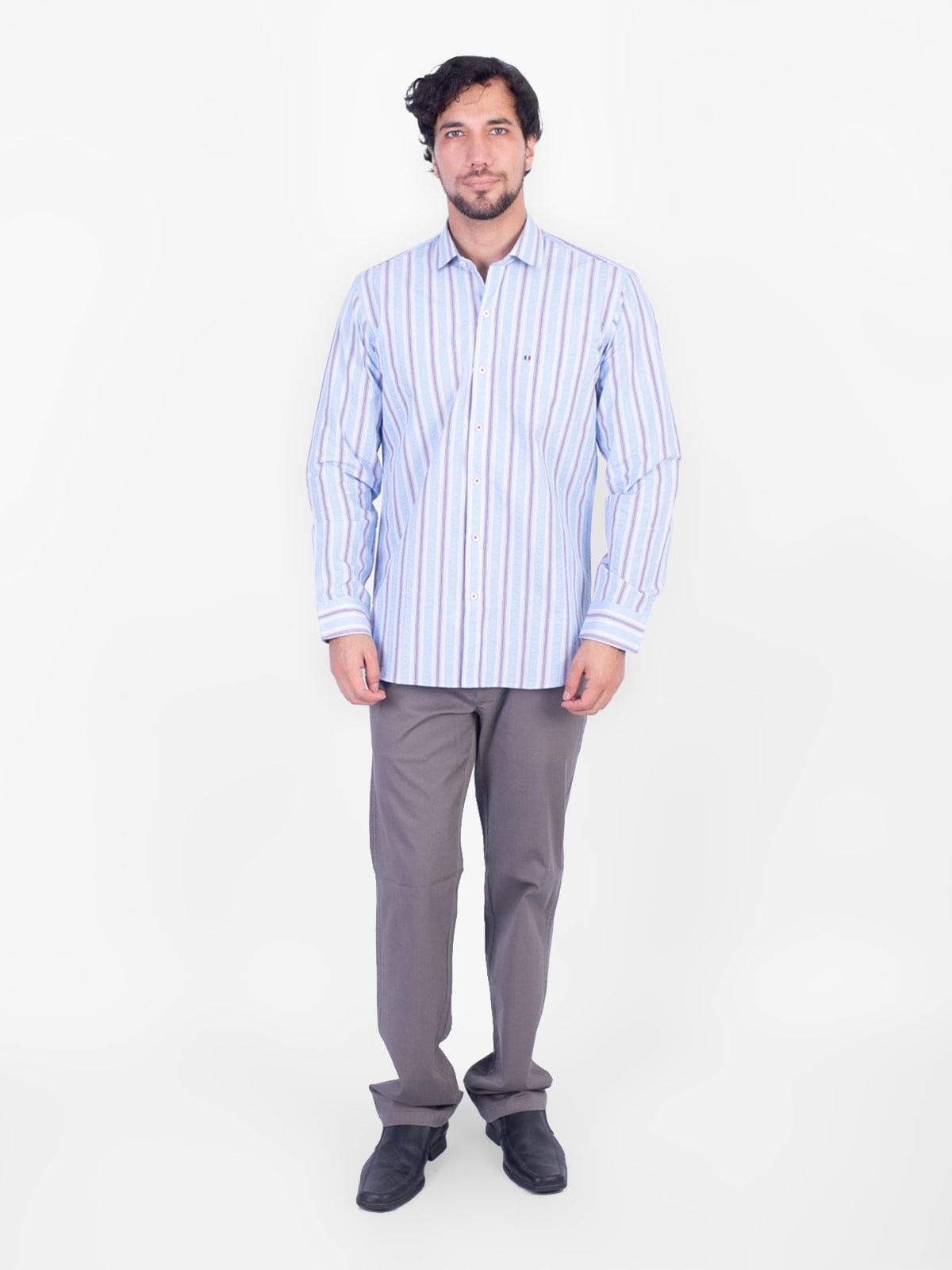 CAMISA MANGA LARGA HOMBRE PIERRE CARDIN SEERSUCKER ETQ PC-63651CAA - 4