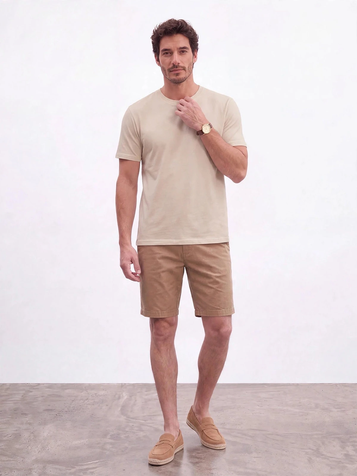 SHORT ALGODON HOMBRE SPAVALDI CAMEL - 1