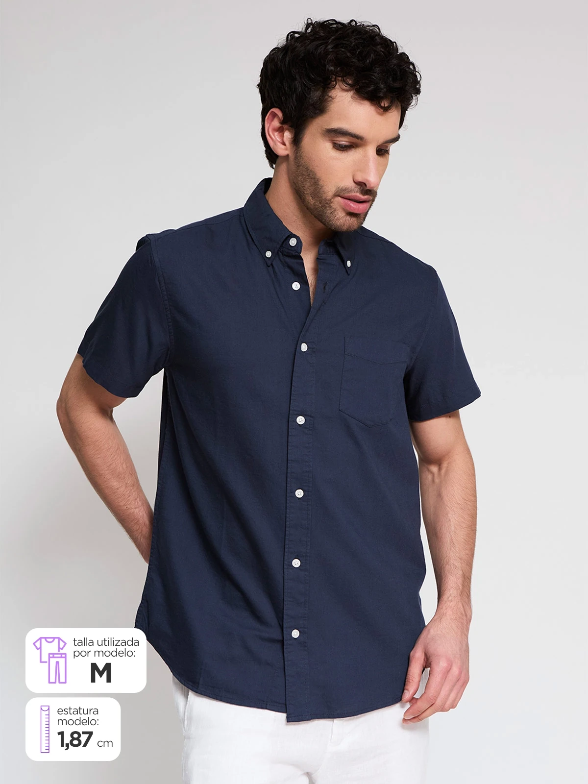 CAMISA MANGA CORTA ALGODÓN HOMBRE KENNETH STEVENS - 1