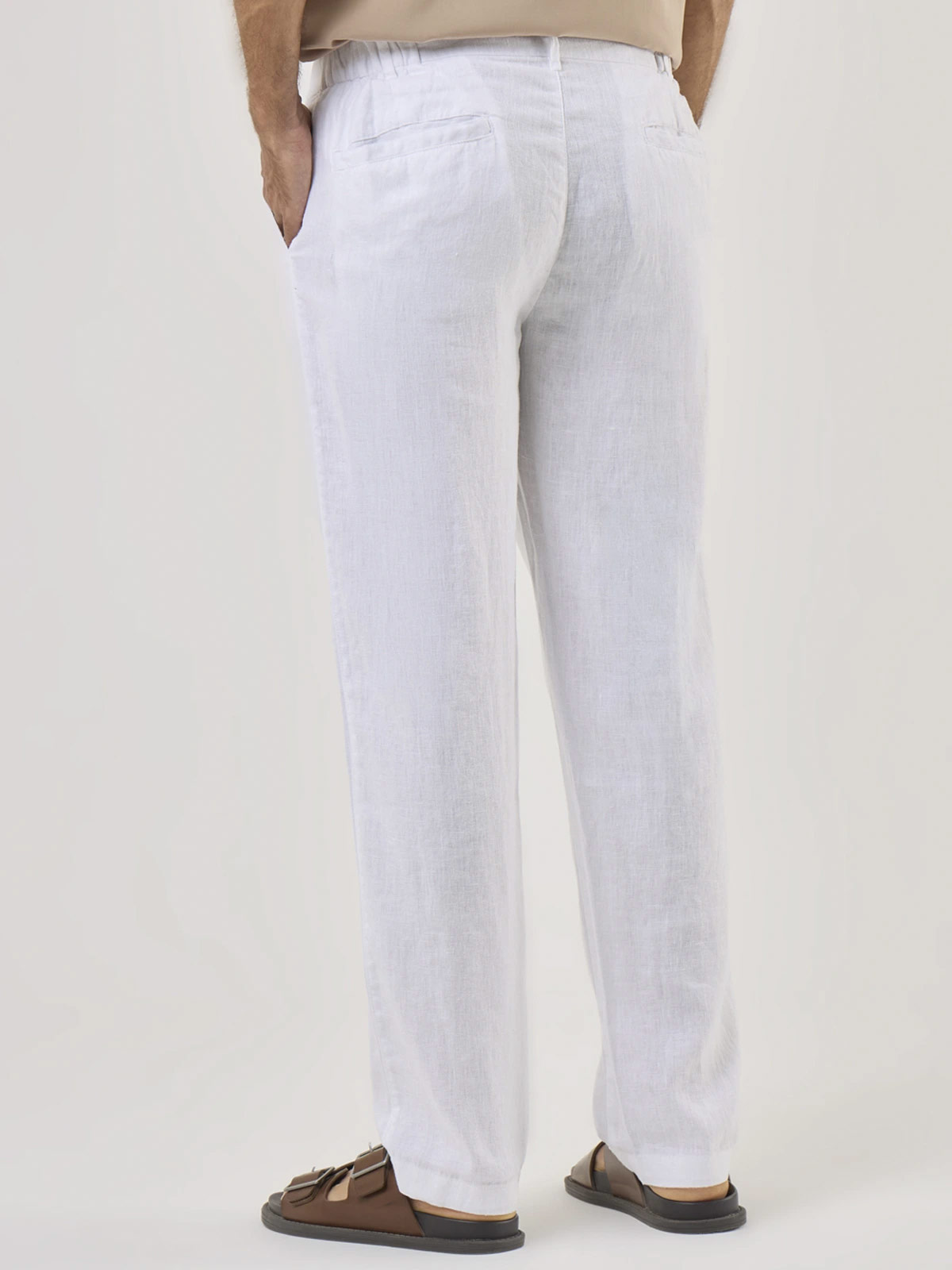 PANTALON LINO HOMBRE CACHAREL BLANCO - 4