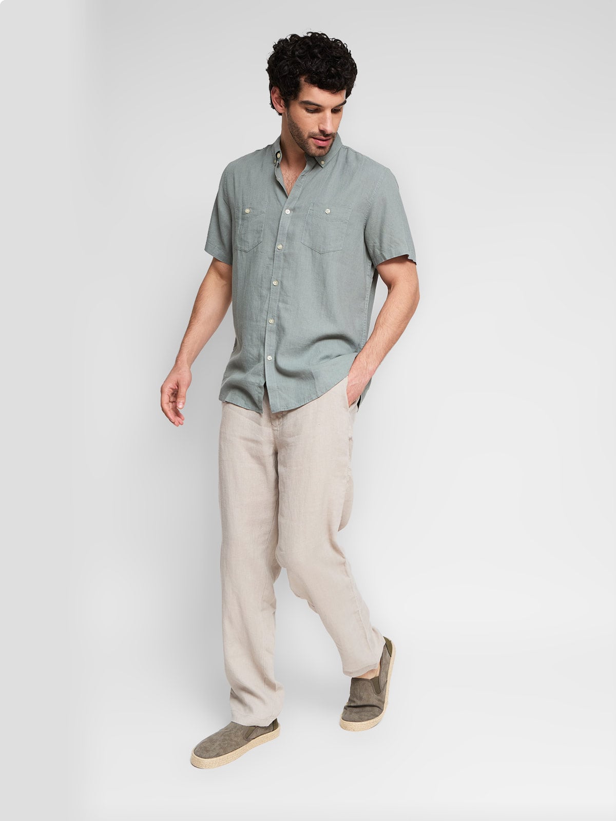 PANTALON LINO HOMBRE CACHAREL - 1
