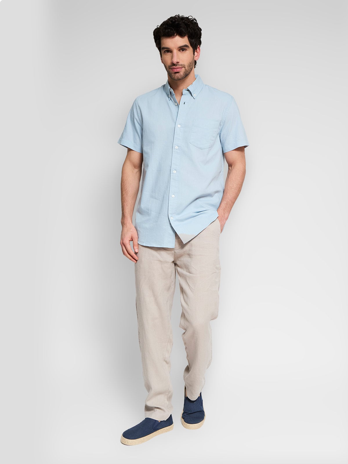 PANTALON LINO HOMBRE CACHAREL - 1