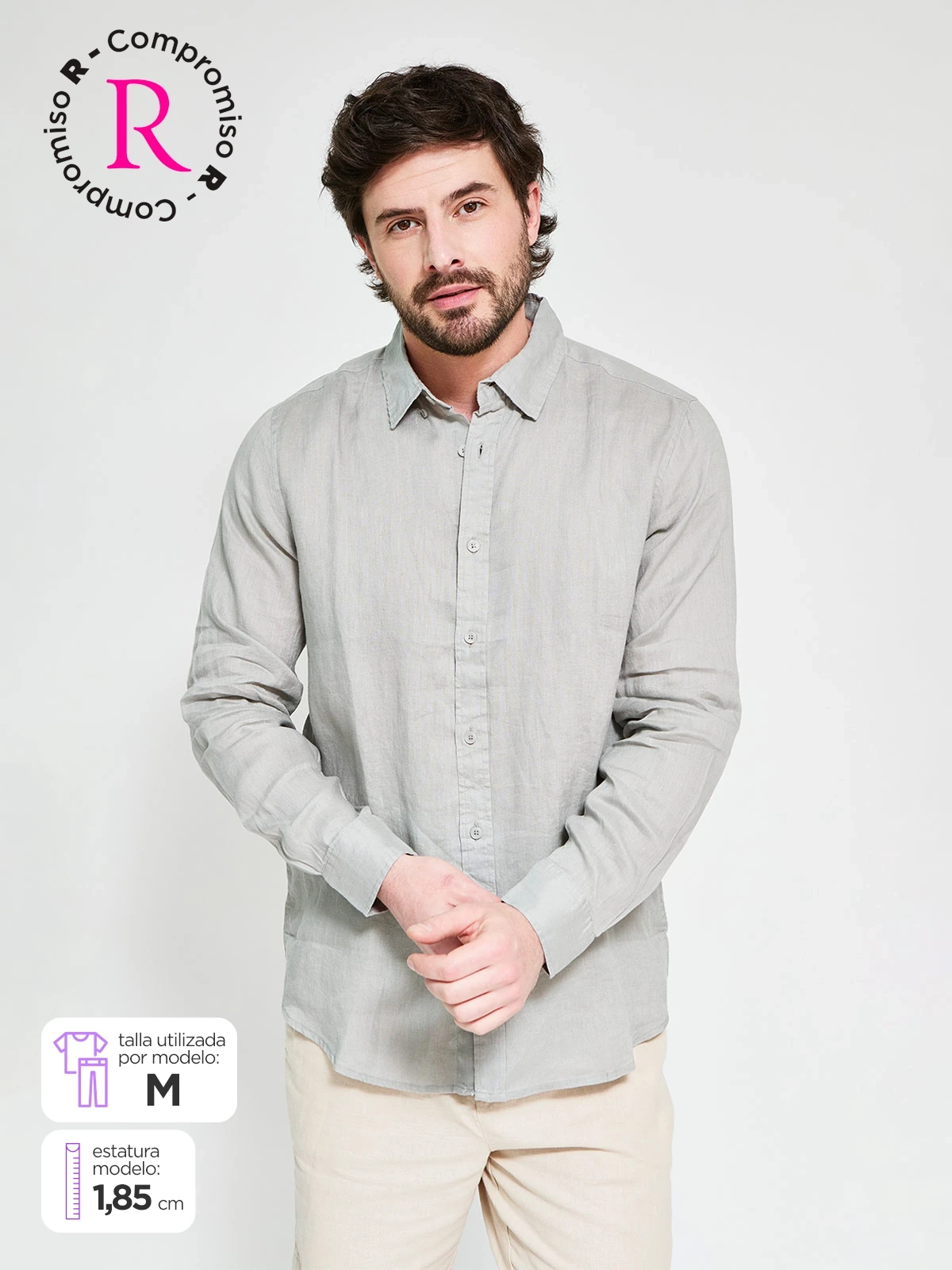 CAMISA MANGA LARGA LINO HOMBRE CACHAREL - 1