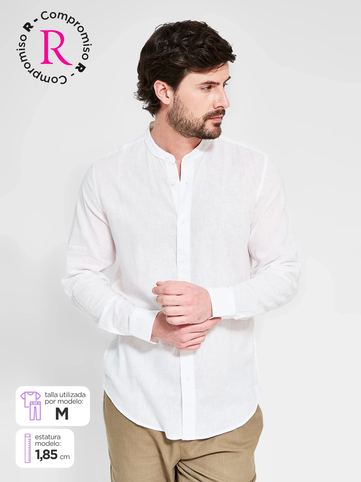 CAMISA MANGA LARGA ALGODÓN LINO HOMBRE MARQUIS - 1