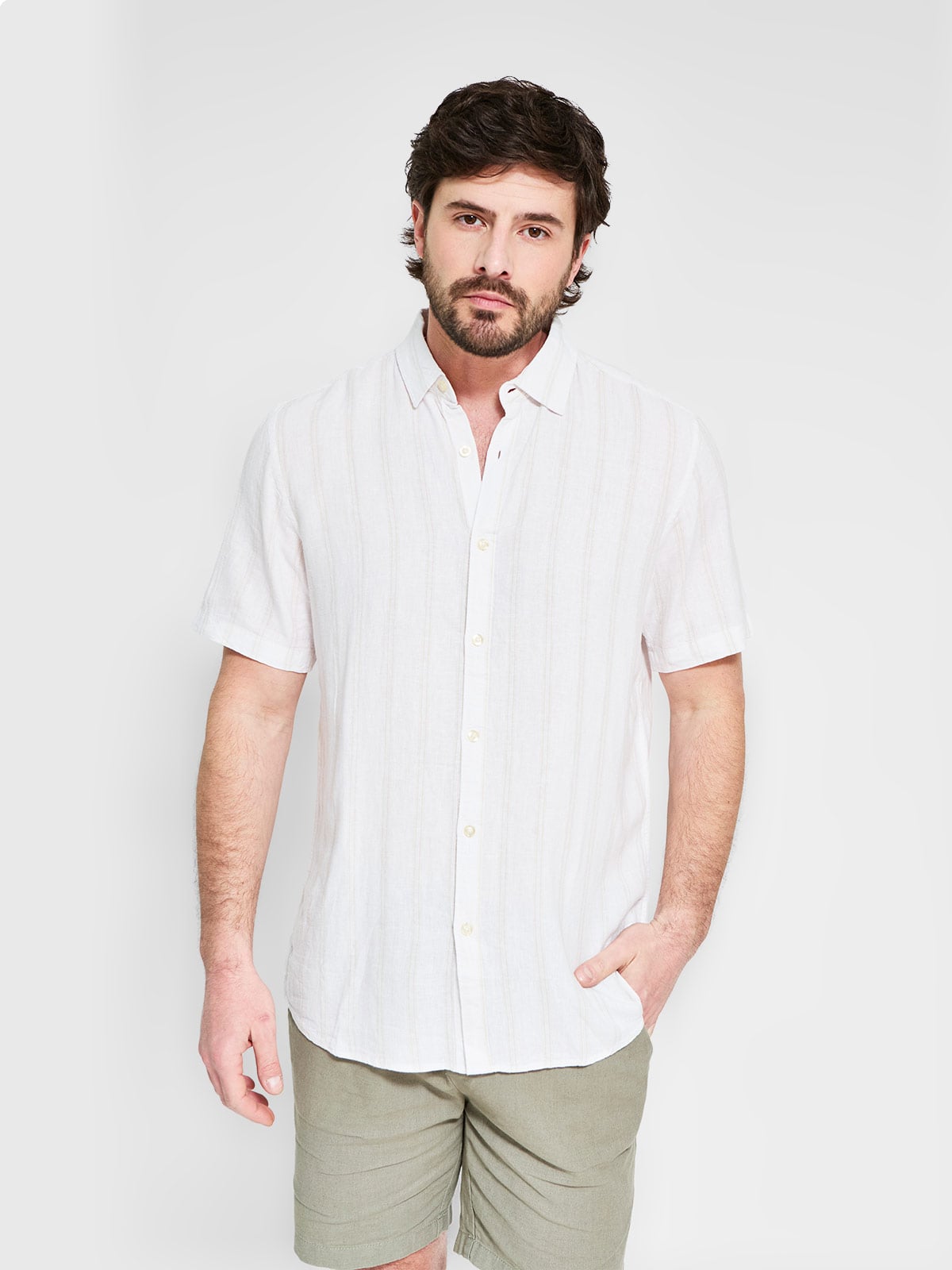 CAMISA MANGA CORTA ALGODÓN HOMBRE NAVIGATA - 1