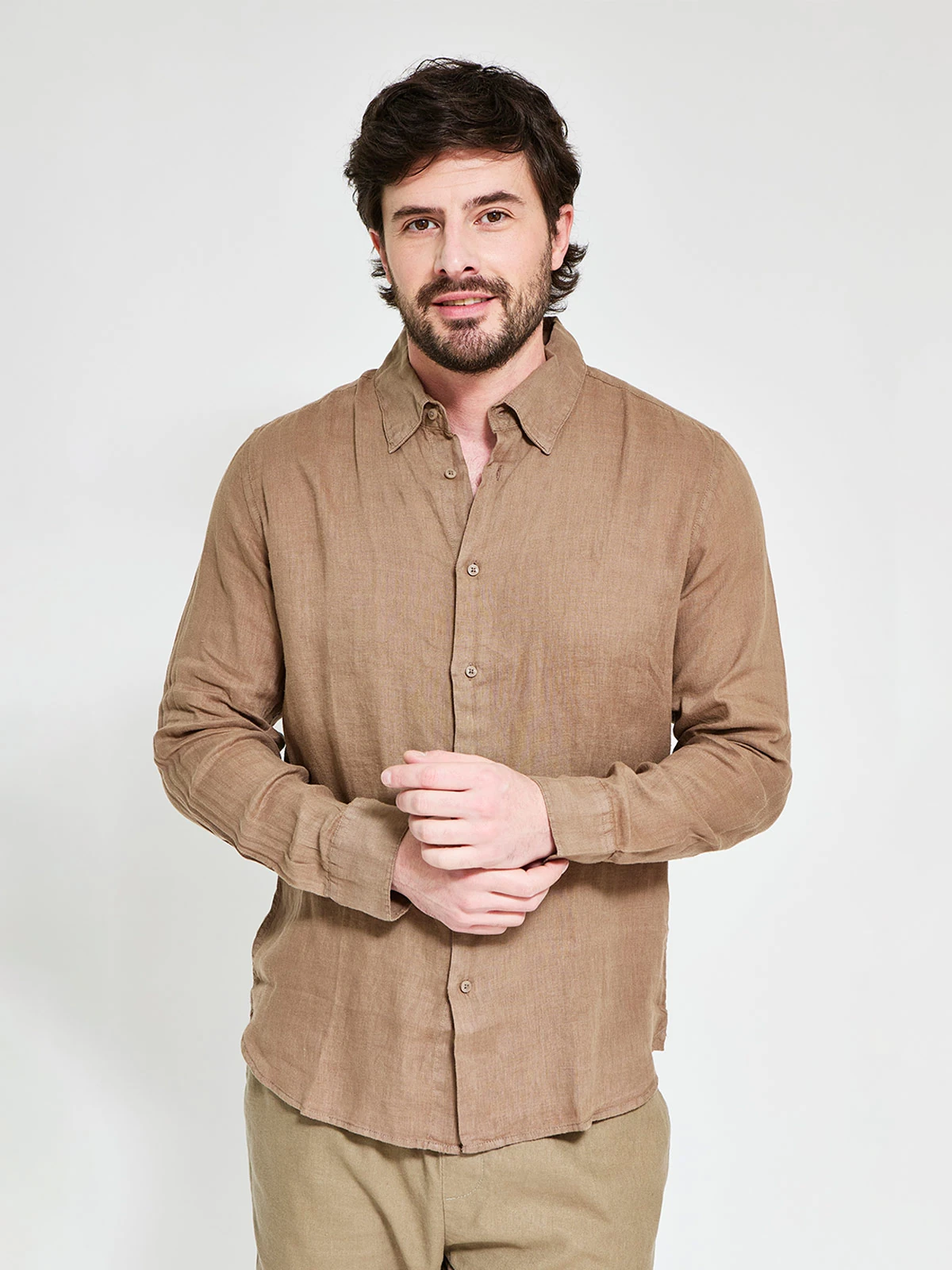 CAMISA MANGA LARGA LINO HOMBRE MARQUIS - 1